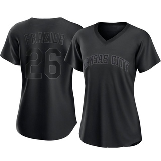 Authentic Adam Frazier Women's Kansas City Royals Pitch Fashion Jersey - Black