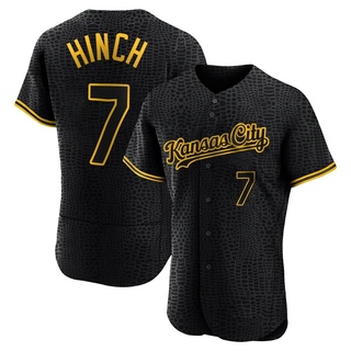 Authentic A.j. Hinch Men's Kansas City Royals Snake Skin City Jersey - Black