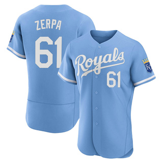 Authentic Angel Zerpa Men's Kansas City Royals 2022 Alternate Jersey - Light Blue