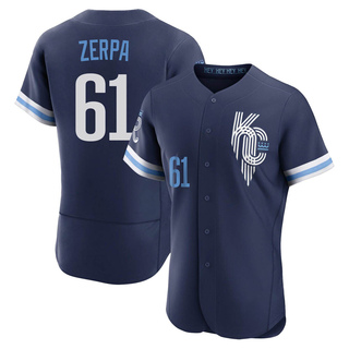 Authentic Angel Zerpa Men's Kansas City Royals 2022 City Connect Jersey - Navy