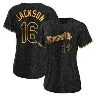 Authentic Bo Jackson Women's Kansas City Royals Snake Skin City Jersey - Black