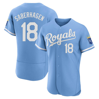 Authentic Bret Saberhagen Men's Kansas City Royals 2022 Alternate Jersey - Light Blue