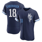 Authentic Bret Saberhagen Men's Kansas City Royals 2022 City Connect Jersey - Navy