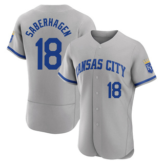 Authentic Bret Saberhagen Men's Kansas City Royals 2022 Road Jersey - Gray