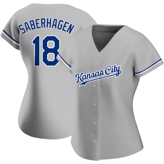 Authentic Bret Saberhagen Women's Kansas City Royals Road Jersey - Gray