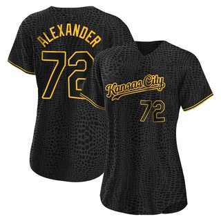 Authentic CJ Alexander Women's Kansas City Royals Snake Skin City Jersey - Black