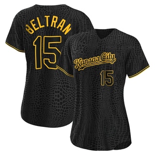 Authentic Carlos Beltran Women's Kansas City Royals Snake Skin City Jersey - Black