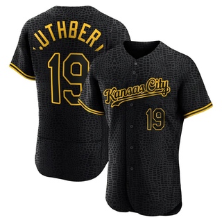 Authentic Cheslor Cuthbert Men's Kansas City Royals Snake Skin City Jersey - Black