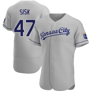 Authentic Evan Sisk Men's Kansas City Royals Road Jersey - Gray