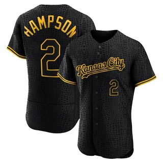 Authentic Garrett Hampson Men's Kansas City Royals Snake Skin City Jersey - Black