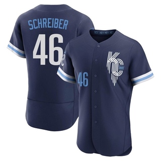 Authentic John Schreiber Men's Kansas City Royals 2022 City Connect Jersey - Navy