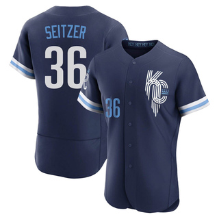 Authentic Kevin Seitzer Men's Kansas City Royals 2022 City Connect Jersey - Navy