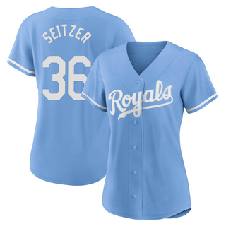 Authentic Kevin Seitzer Women's Kansas City Royals 2022 Alternate Jersey - Light Blue