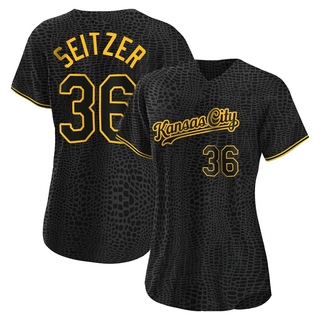 Authentic Kevin Seitzer Women's Kansas City Royals Snake Skin City Jersey - Black