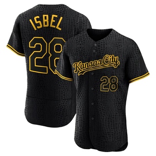 Authentic Kyle Isbel Men's Kansas City Royals Snake Skin City Jersey - Black