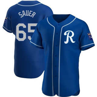 Authentic Matt Sauer Men's Kansas City Royals Alternate Jersey - Royal