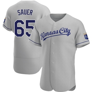 Authentic Matt Sauer Men's Kansas City Royals Road Jersey - Gray