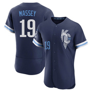 Authentic Michael Massey Men's Kansas City Royals 2022 City Connect Jersey - Navy