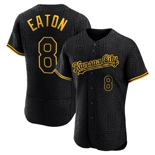 Authentic Nathan Eaton Men's Kansas City Royals Snake Skin City Jersey - Black