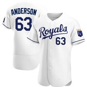 Authentic Nick Anderson Men's Kansas City Royals Home Jersey - White