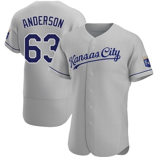 Authentic Nick Anderson Men's Kansas City Royals Road Jersey - Gray