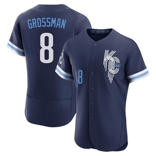 Authentic Robbie Grossman Men's Kansas City Royals 2022 City Connect Jersey - Navy