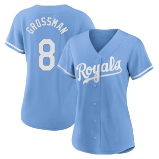 Authentic Robbie Grossman Women's Kansas City Royals 2022 Alternate Jersey - Light Blue