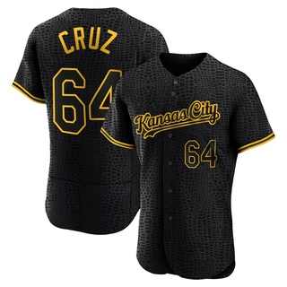 Authentic Steven Cruz Men's Kansas City Royals Snake Skin City Jersey - Black