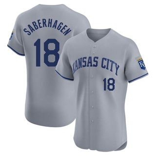 Elite Bret Saberhagen Men's Kansas City Royals Road Jersey - Gray