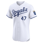 Elite Evan Sisk Men's Kansas City Royals Home Jersey - White