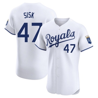 Elite Evan Sisk Men's Kansas City Royals Home Jersey - White