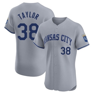 Elite Josh Taylor Men's Kansas City Royals Road Jersey - Gray