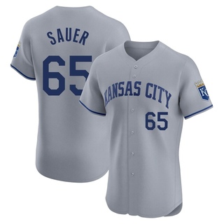 Elite Matt Sauer Men's Kansas City Royals Road Jersey - Gray