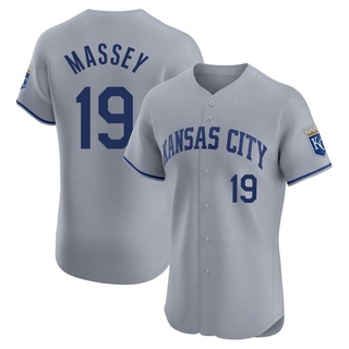 Elite Michael Massey Men's Kansas City Royals Road Jersey - Gray