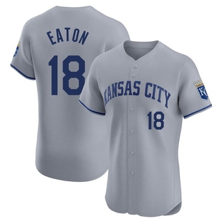 Elite Nate Eaton Men's Kansas City Royals Road Jersey - Gray