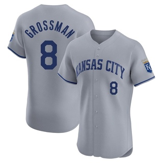 Elite Robbie Grossman Men's Kansas City Royals Road Jersey - Gray