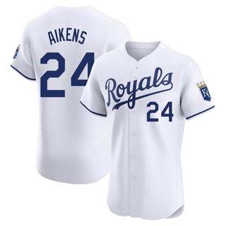 Elite Willie Aikens Men's Kansas City Royals Home Jersey - White