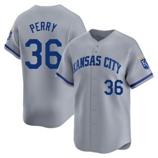 Limited Gaylord Perry Men's Kansas City Royals Away Jersey - Gray