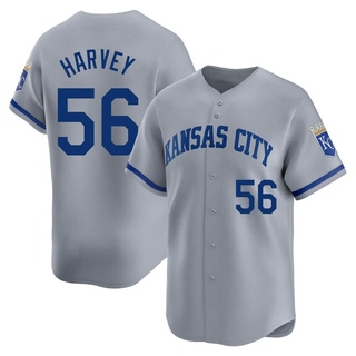 Limited Hunter Harvey Men's Kansas City Royals Away Jersey - Gray