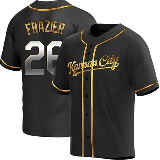 Replica Adam Frazier Men's Kansas City Royals Alternate Jersey - Black Golden