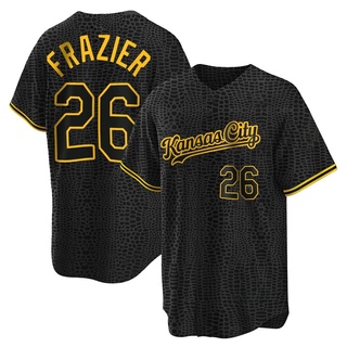 Replica Adam Frazier Men's Kansas City Royals Snake Skin City Jersey - Black