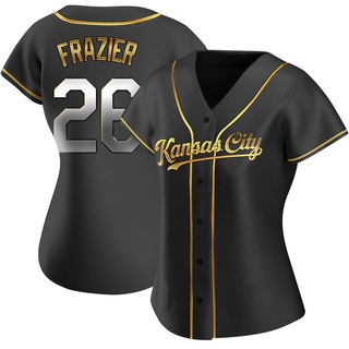 Replica Adam Frazier Women's Kansas City Royals Alternate Jersey - Black Golden