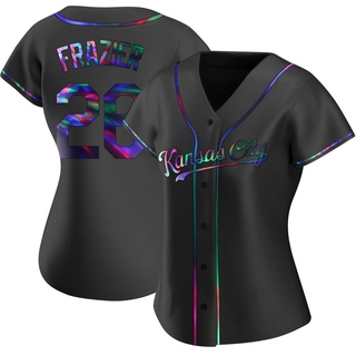 Replica Adam Frazier Women's Kansas City Royals Alternate Jersey - Black Holographic