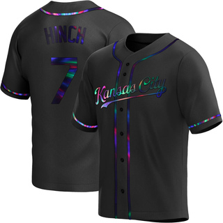 Replica A.j. Hinch Men's Kansas City Royals Alternate Jersey - Black Holographic