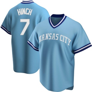 Replica A.j. Hinch Men's Kansas City Royals Road Cooperstown Collection Jersey - Light Blue