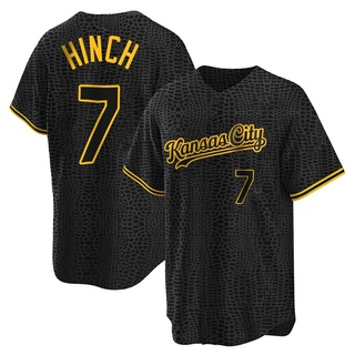 Replica A.j. Hinch Men's Kansas City Royals Snake Skin City Jersey - Black