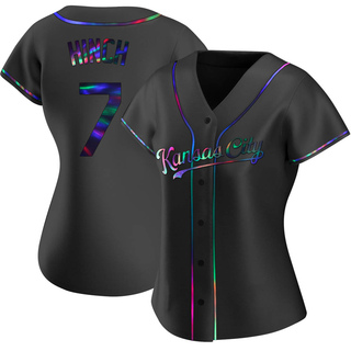 Replica A.j. Hinch Women's Kansas City Royals Alternate Jersey - Black Holographic