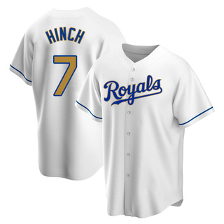 Replica A.j. Hinch Youth Kansas City Royals White Home Jersey - Gold