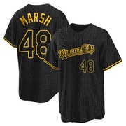 Replica Alec Marsh Men's Kansas City Royals Snake Skin City Jersey - Black