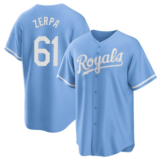 Replica Angel Zerpa Youth Kansas City Royals 2022 Alternate Jersey - Light Blue